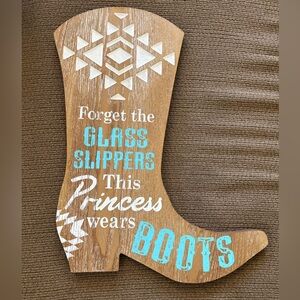 Rustic Brown and White Boot Wall Decor